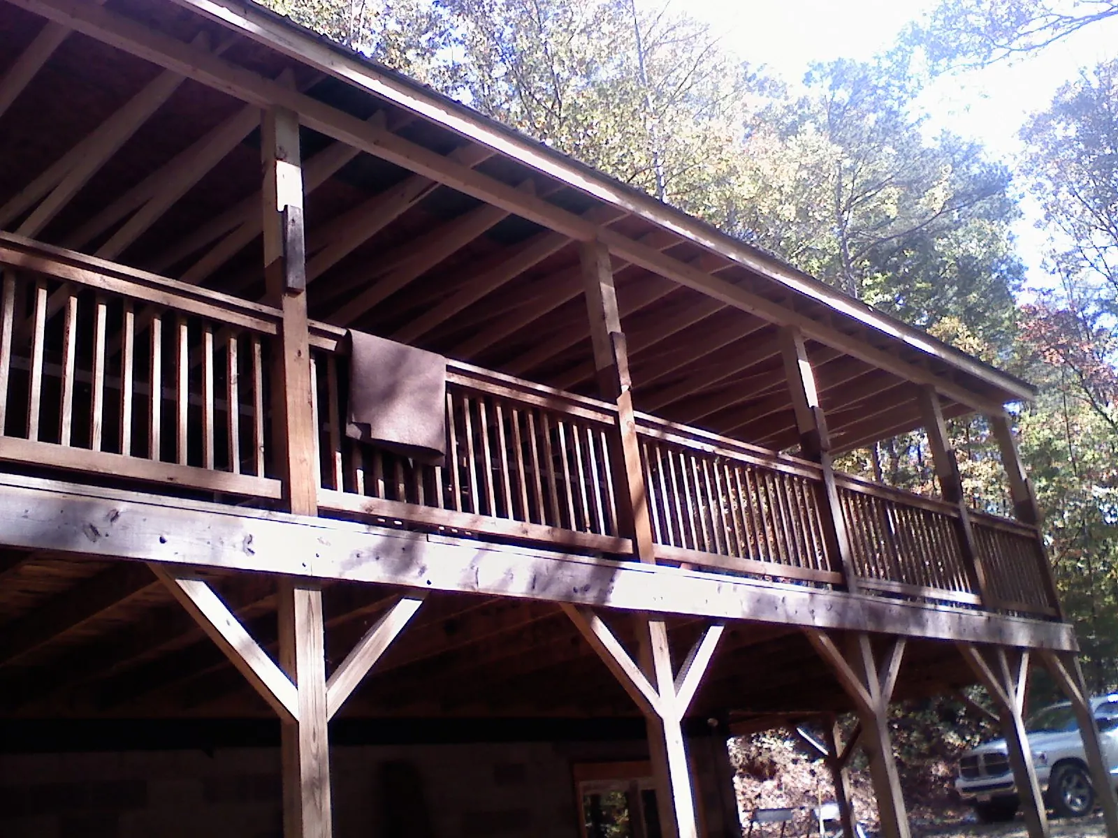 Timber framing under a new elevated porch and deck — Roof Leak Repair in Flora by Roofing Brothers